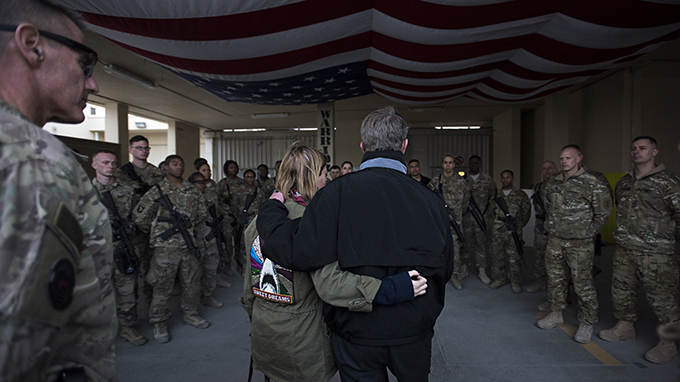 Defense secretary visits Bagram, thanks troops